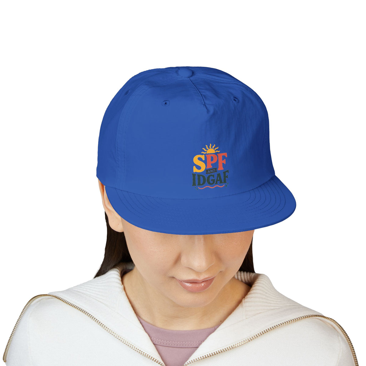 SPF IDGAF Surf Cap | Retro Sun Typography Hat
