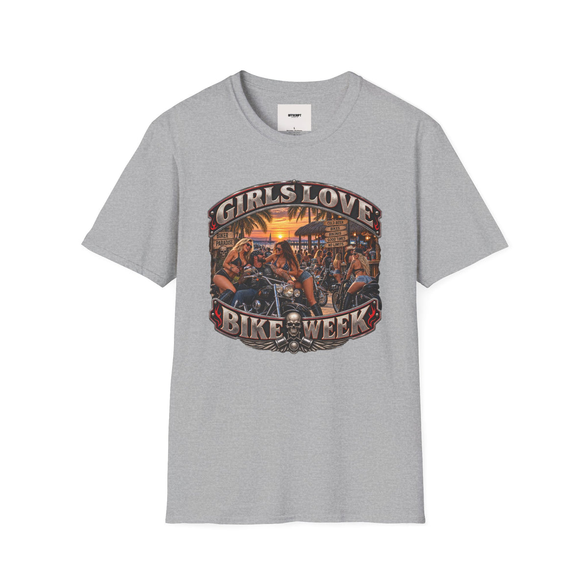 Girls Love Bike Week T-Shirt — Biker Bar Sunset Graphic Tee