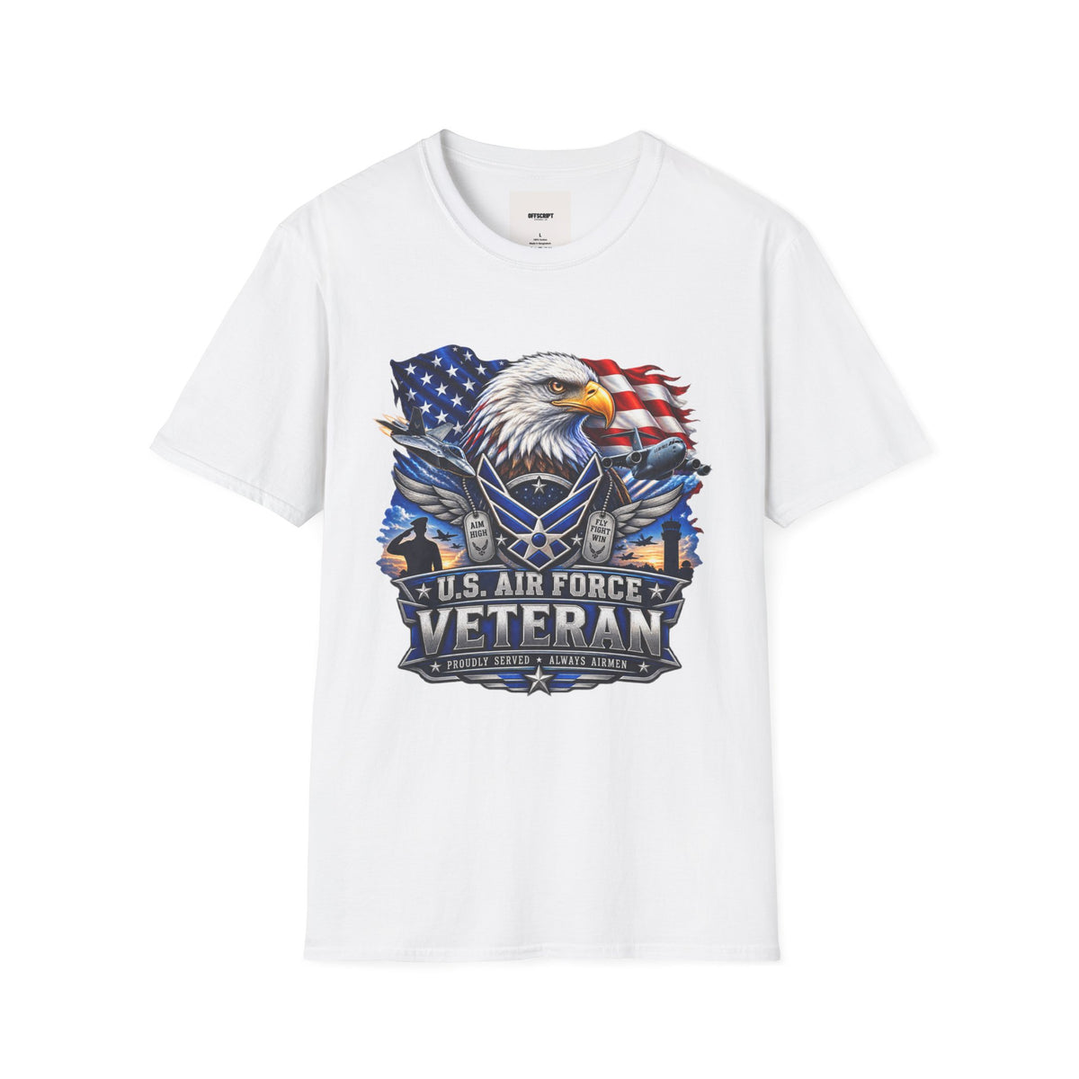 Air Force Veteran Eagle T‑Shirt — U.S. Flag Military Tribute