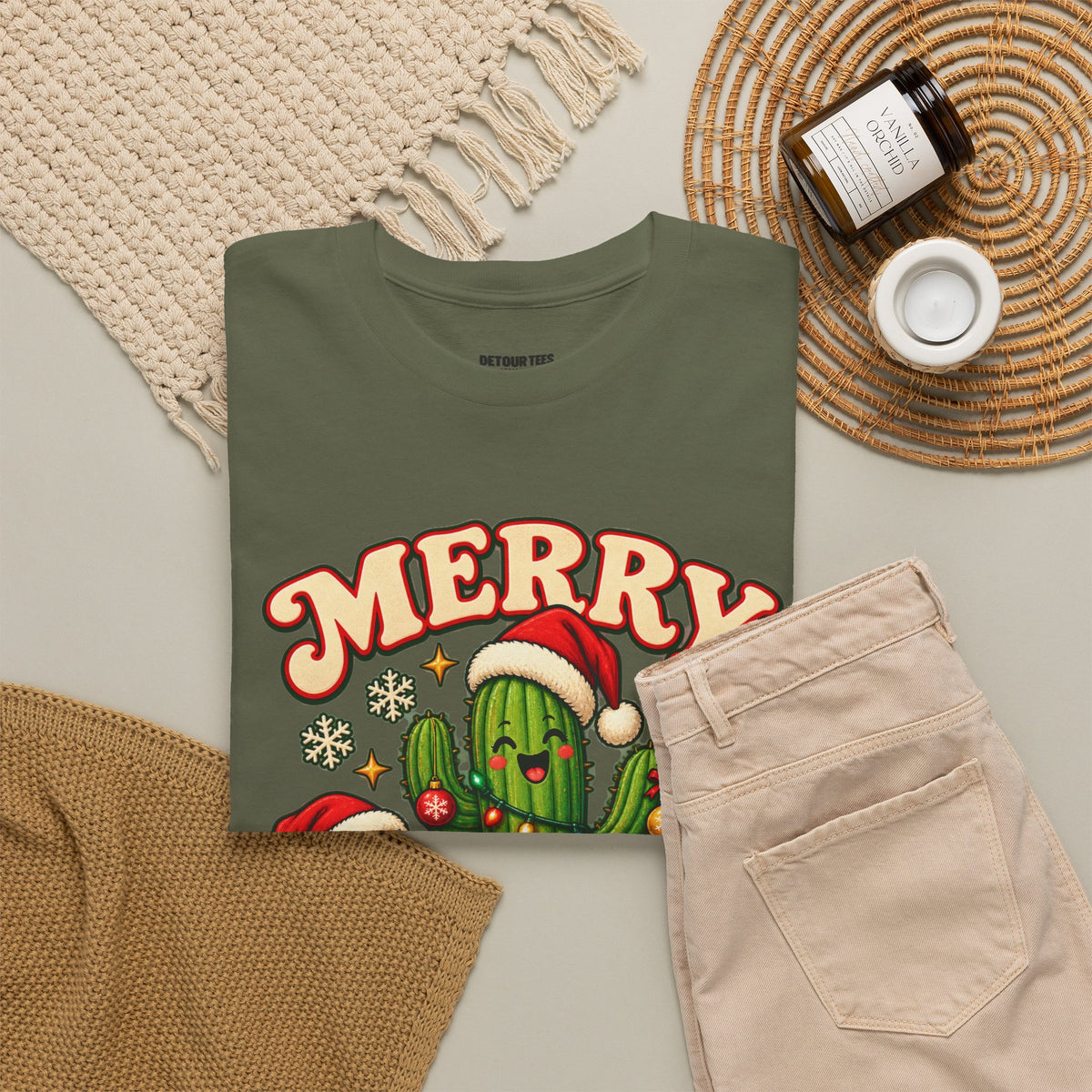 Merry Cactus Christmas Tee — Festive Holiday Cactus Shirt