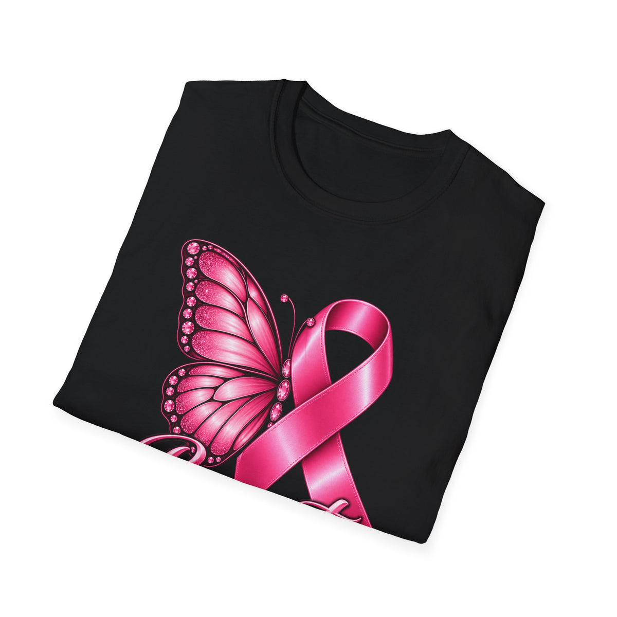 Pink Ribbon Butterfly Breast Cancer Awareness T-Shirt | Support Ribbon Tee