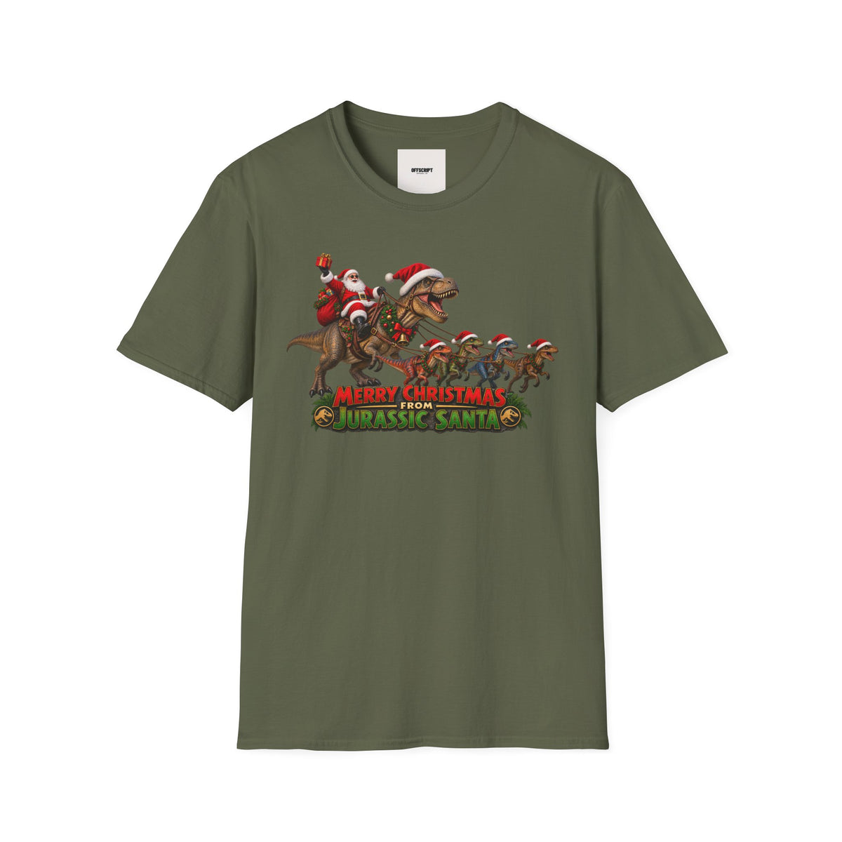 Christmas Dinosaur T-Shirt — “Merry Christmas from Jurassic Santa” Holiday Tee
