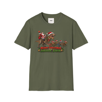 Christmas Dinosaur T-Shirt — “Merry Christmas from Jurassic Santa” Holiday Tee