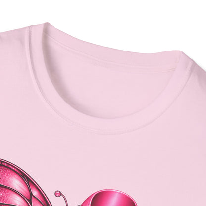 Pink Ribbon Butterfly Breast Cancer Awareness T-Shirt | Support Ribbon Tee