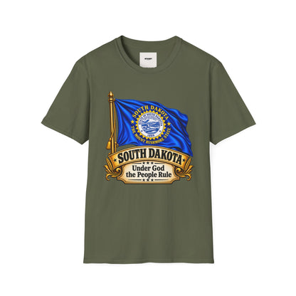 South Dakota Flag T‑Shirt — "Under God the People Rule" State Pride Tee