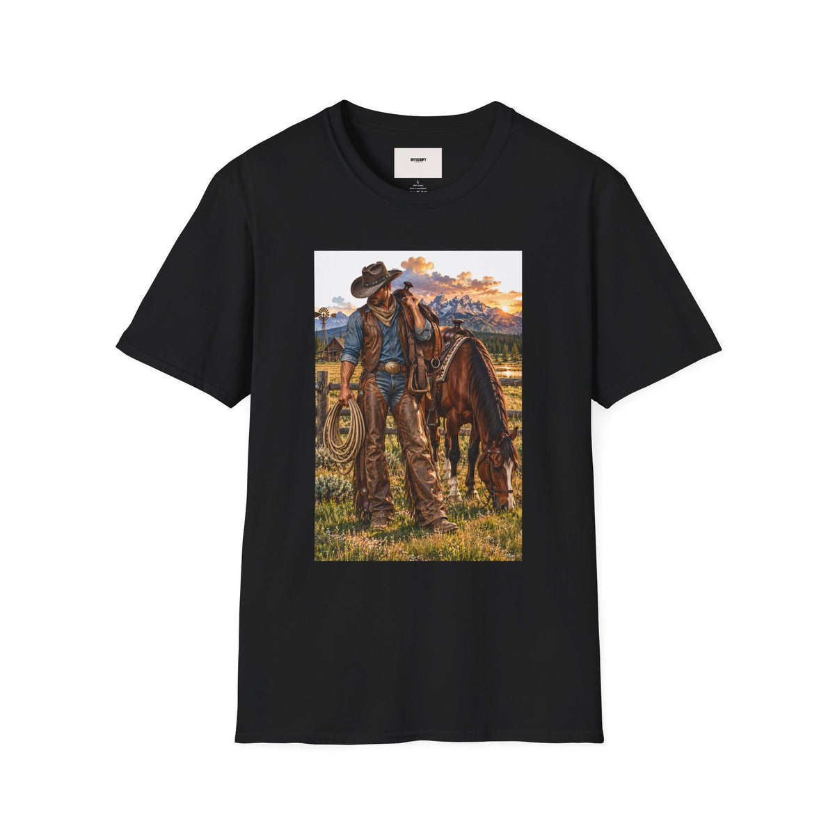 Cowboy Sunset T-Shirt — Western Ranch Horse Graphic
