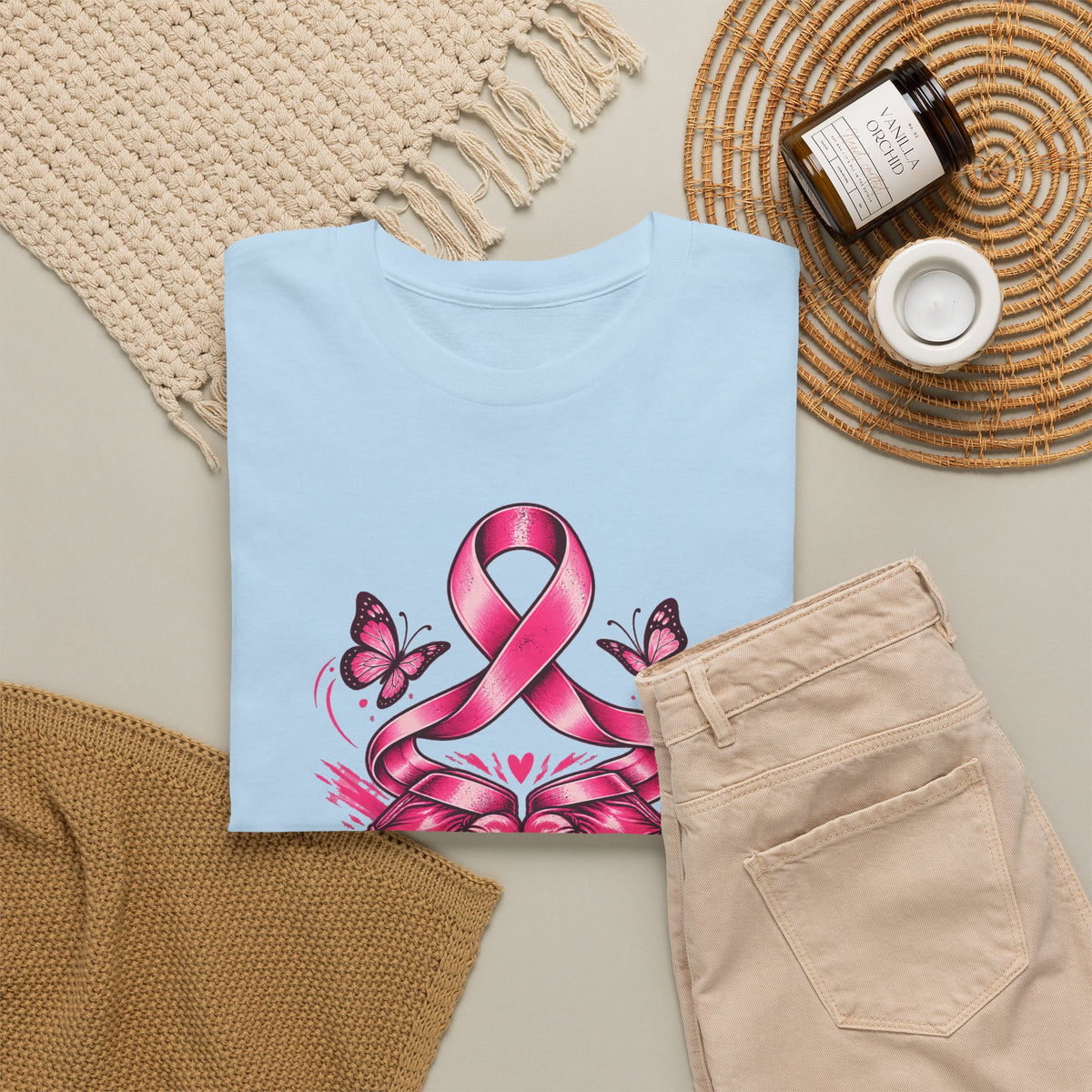 T-Shirt — Her Fight Our Strength Pink Ribbon Breast Cancer Awareness Tee