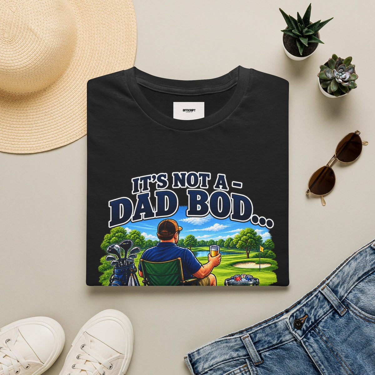 Golf Dad T-Shirt — "It’s Not a Dad Bod… It’s a Fuel Tank for More Golf"