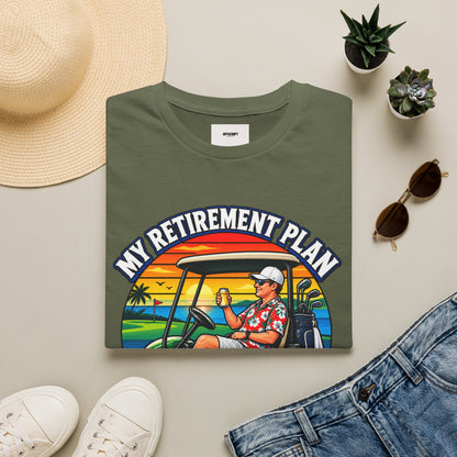 Retirement Golf T-Shirt — “My Retirement Plan Is On Par” Vintage Golf Cart Design