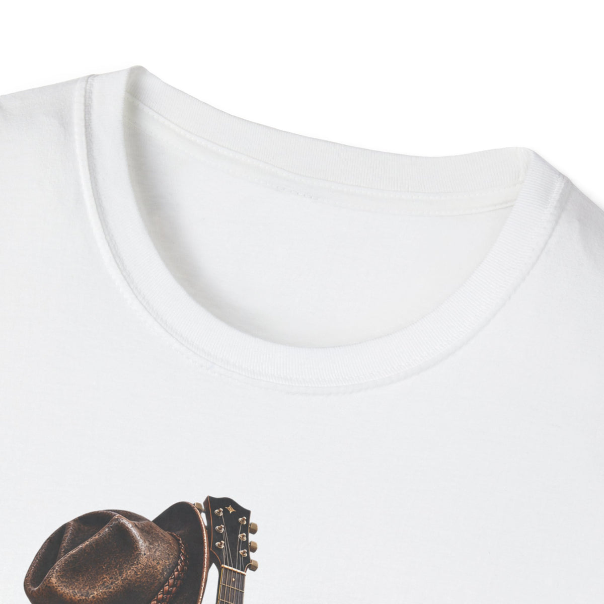Country Music Guitar T-Shirt — Rustic Cowboy Hat & Lantern Graphic