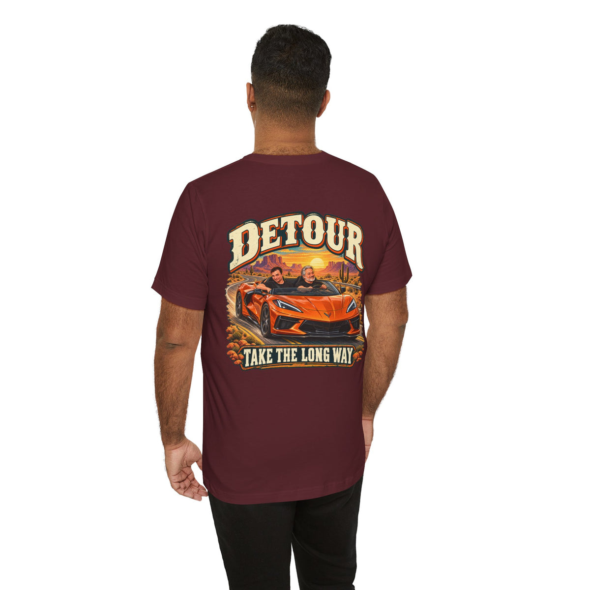 Detour Graphic Tee — 'Detour: Take the Long Way' Vintage Road Trip T‑Shirt