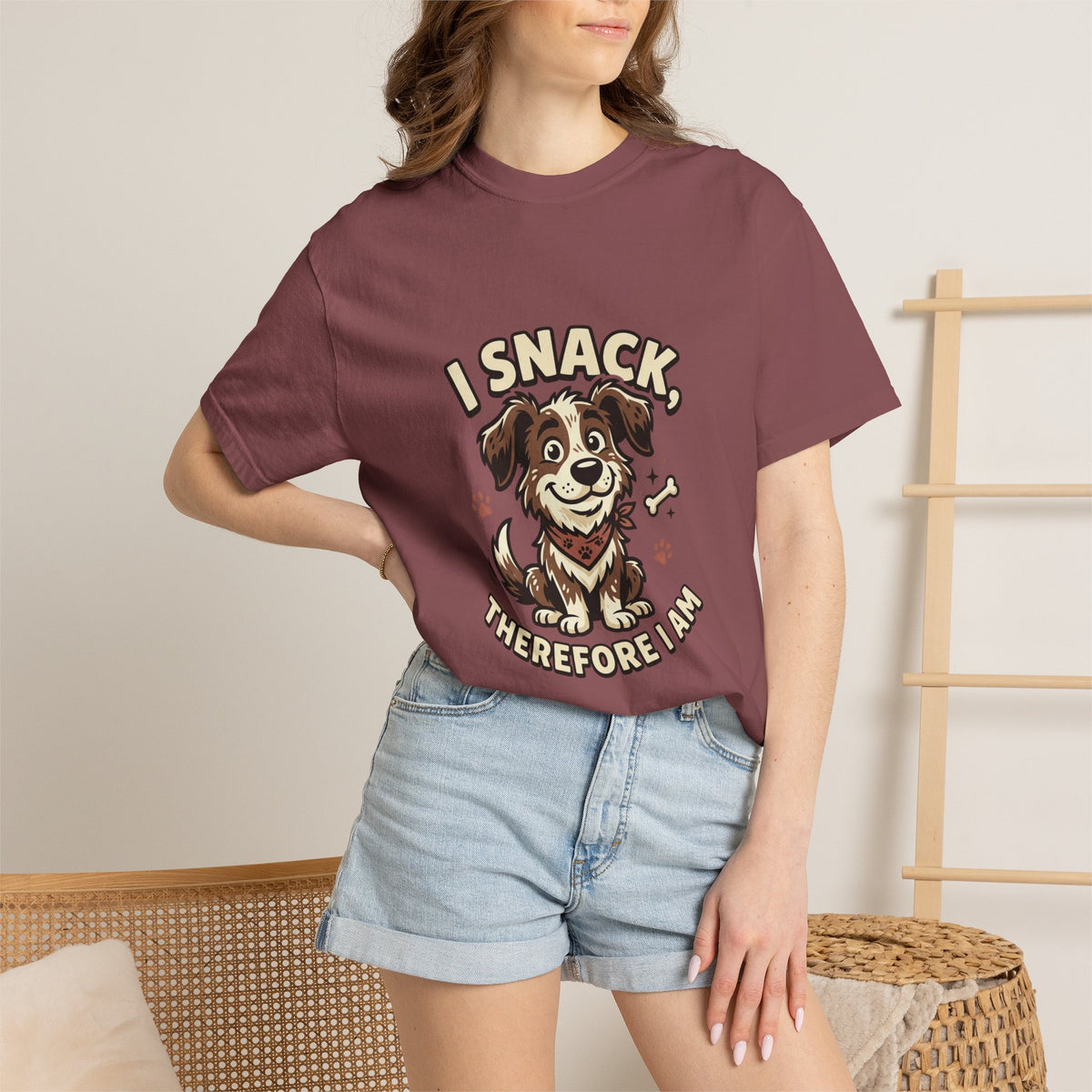 I Snack Therefore I Am Dog T-Shirt