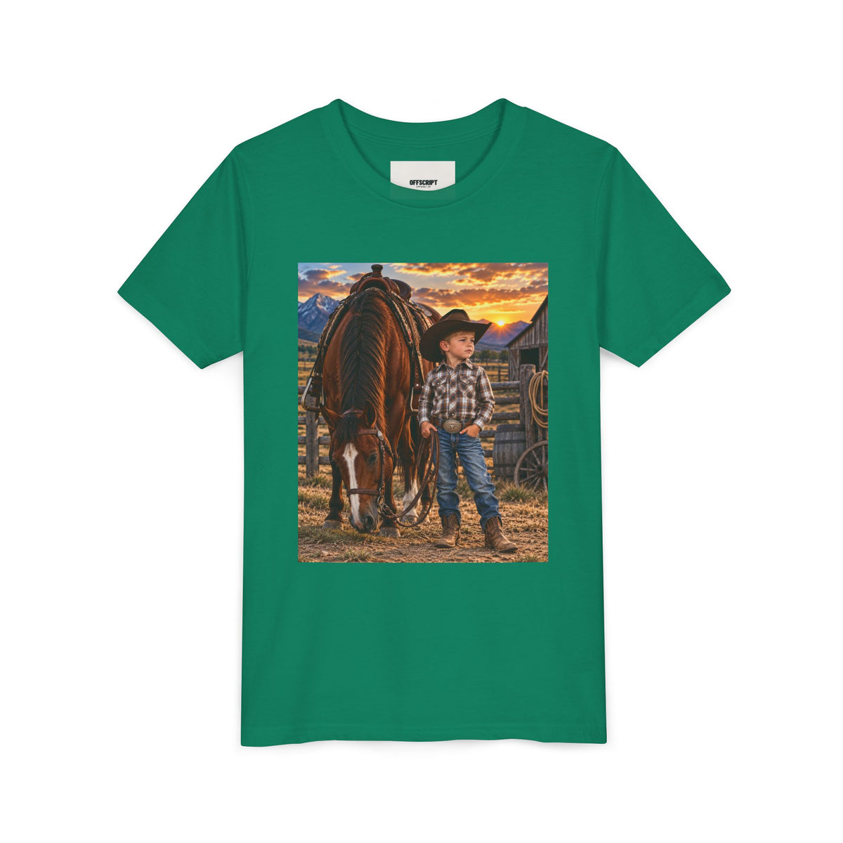 Youth Western Cowboy Tee — Little Cowboy & Horse Graphic Shirt