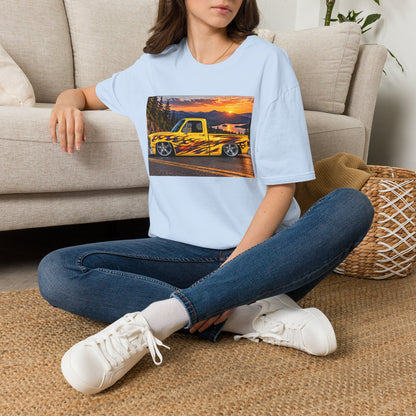 Yellow Flame Pickup T-Shirt — Sunset Classic Truck Graphic Tee