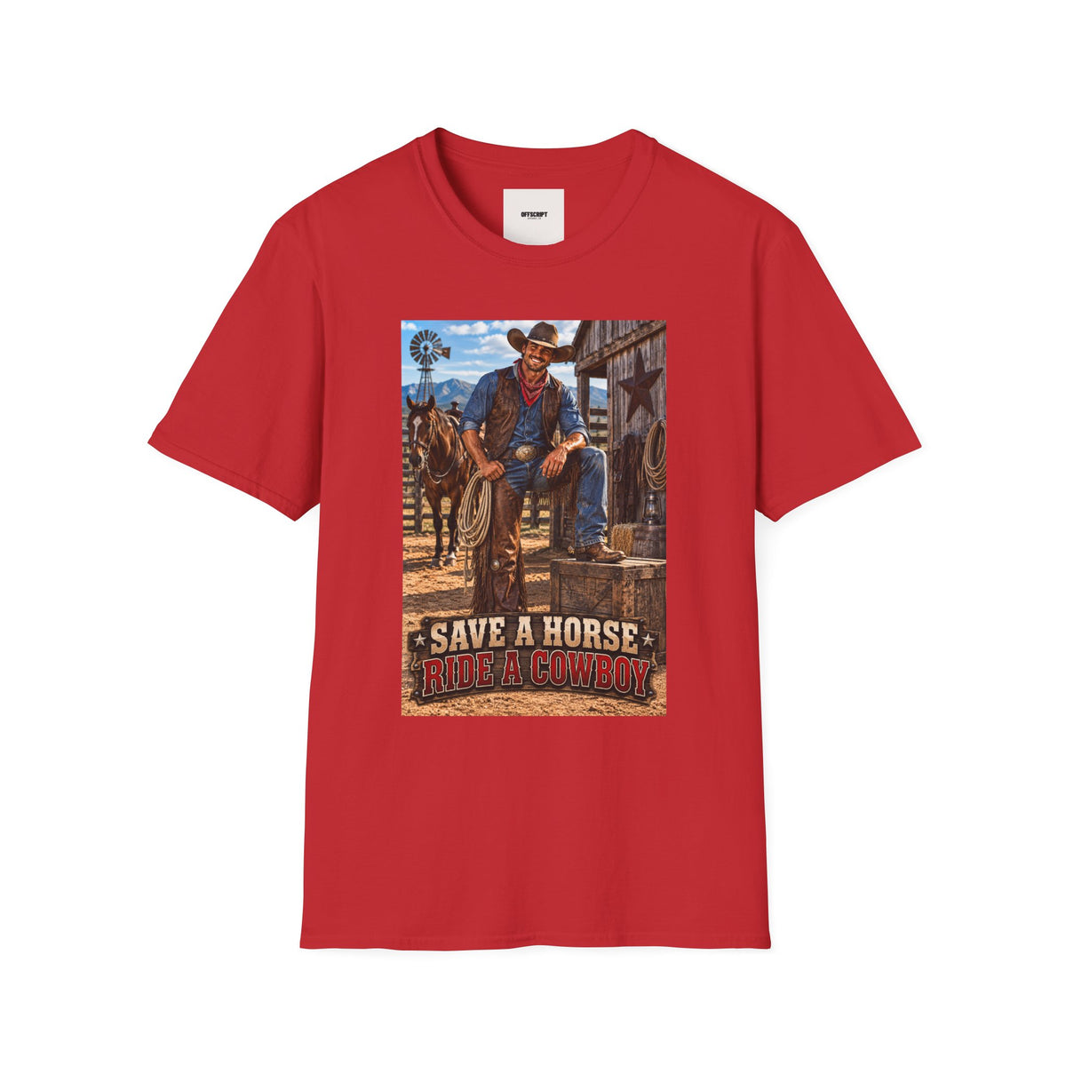 Cowboy Graphic T-Shirt — “Save a Horse, Ride a Cowboy” Western Tee