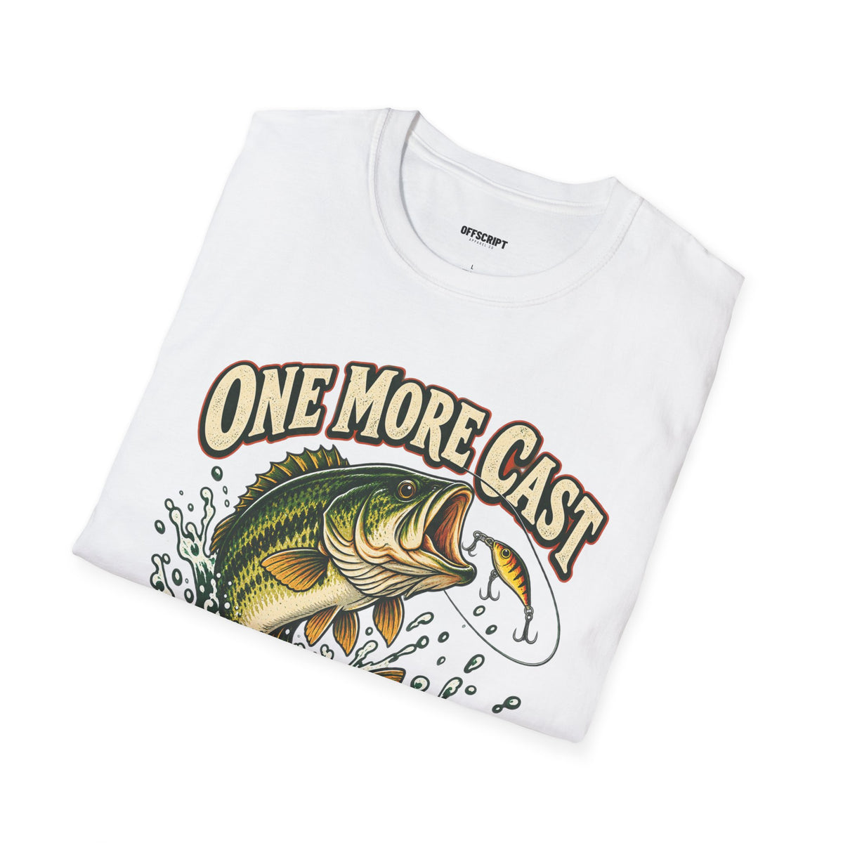 Fishing T-Shirt — "One More Cast" Bass Graphic Tee