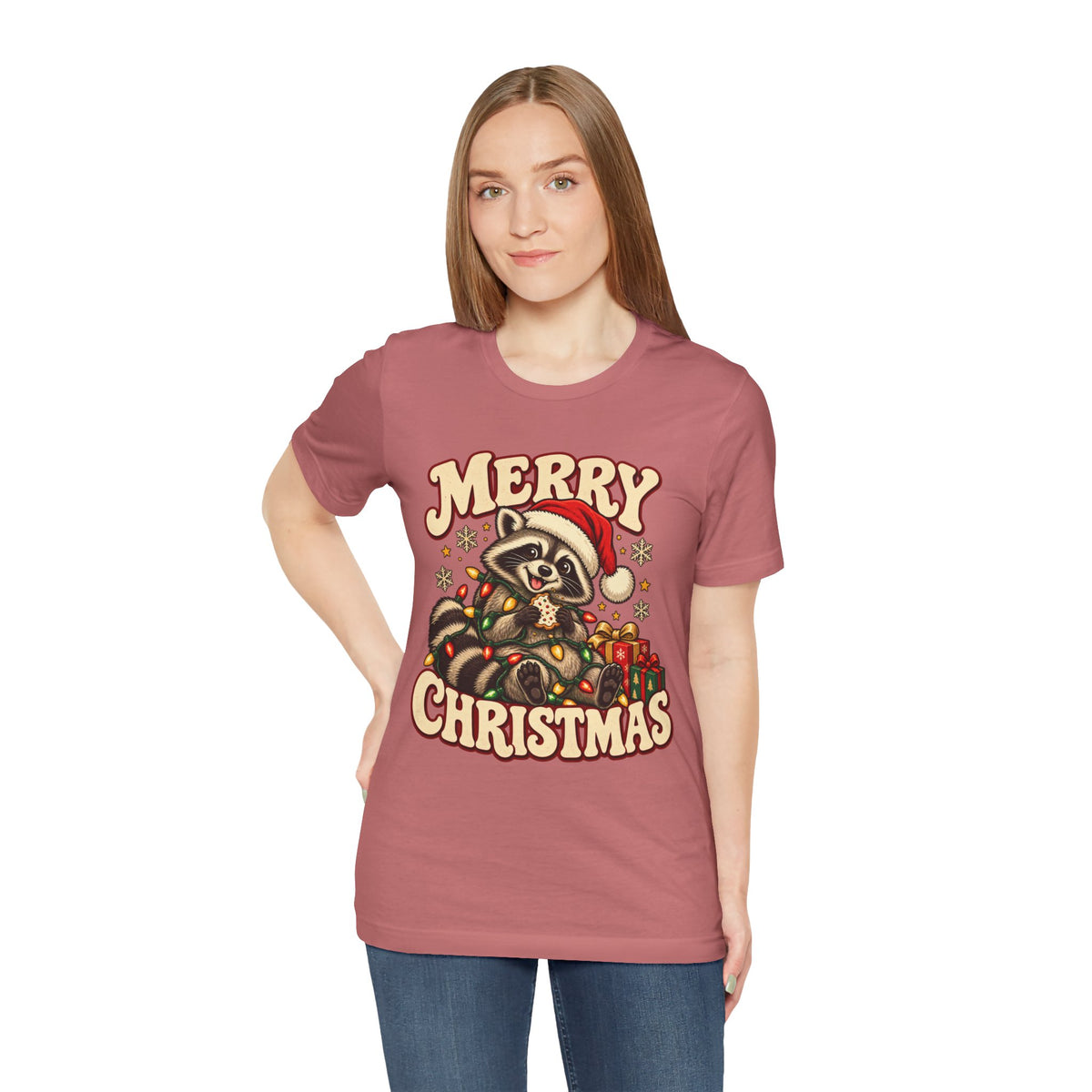 Merry Christmas Raccoon Tee