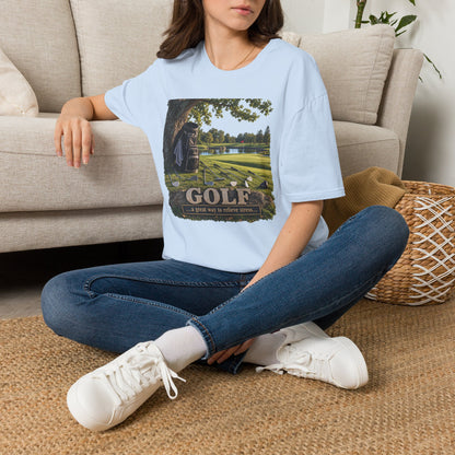 Golf Course Scene T‑Shirt — 'GOLF' Scenic Golfing Graphic Tee