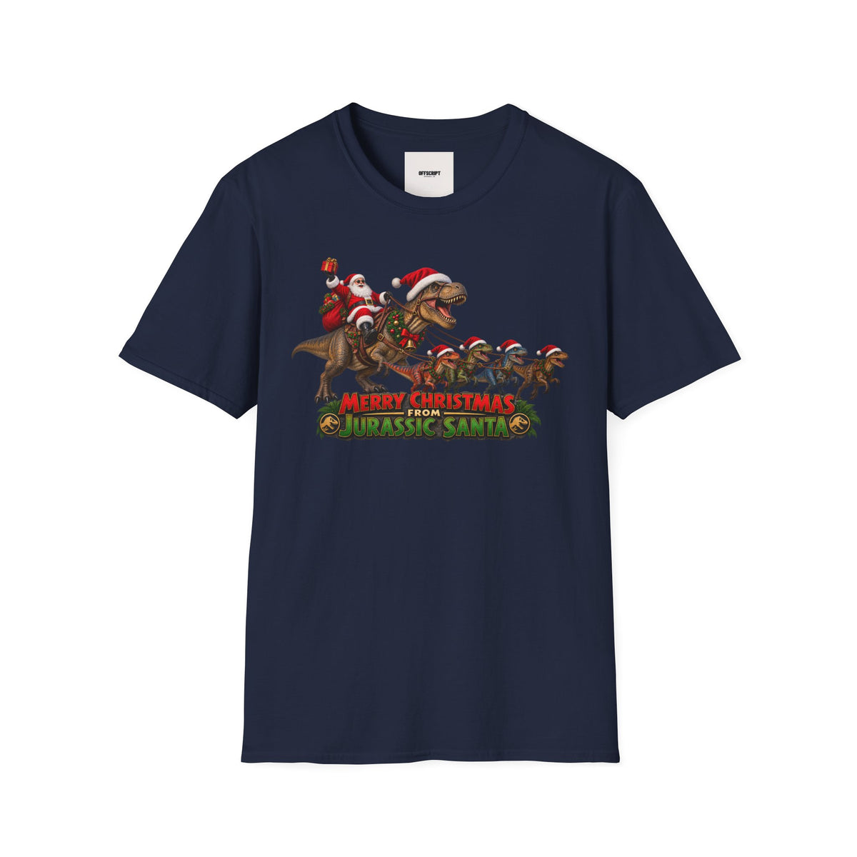 Christmas Dinosaur T-Shirt — “Merry Christmas from Jurassic Santa” Holiday Tee