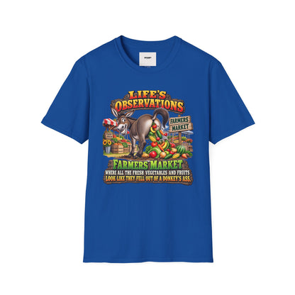 Life's Observations Farmers Market T-Shirt — Funny Donkey Produce Graphic Tee