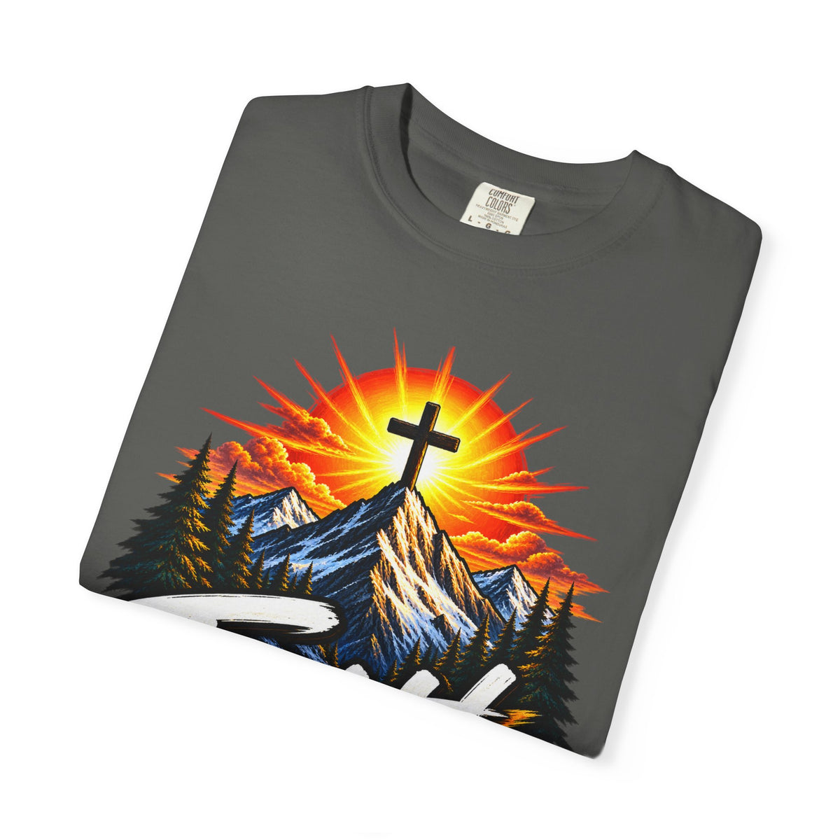 Faith Can Move Mountains T-Shirt | Christian Cross Mountain Graphic