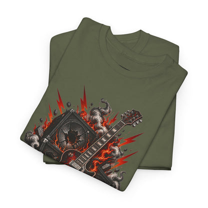 Electric Skull Guitar T‑Shirt — Rock & Metal Graphic Tee for Musicians and Fans