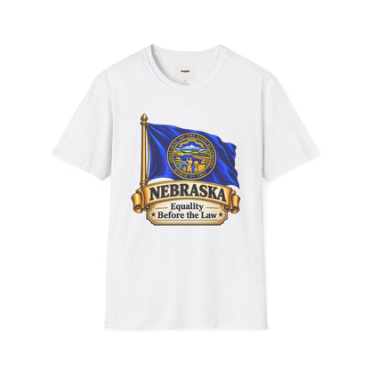 Nebraska State Flag T-Shirt — 'Equality Before the Law' Vintage Seal Tee