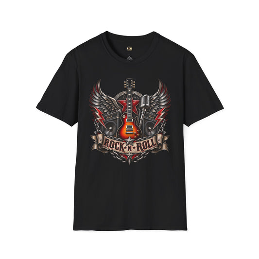 Rock 'n' Roll Guitar Wings T-Shirt — Vintage Electric Guitar Music Tee