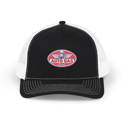 Auto Gas Vintage Trucker Cap — Retro Petrol Logo Snapback