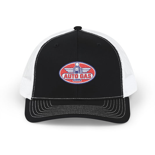 Auto Gas Vintage Trucker Cap — Retro Petrol Logo Snapback