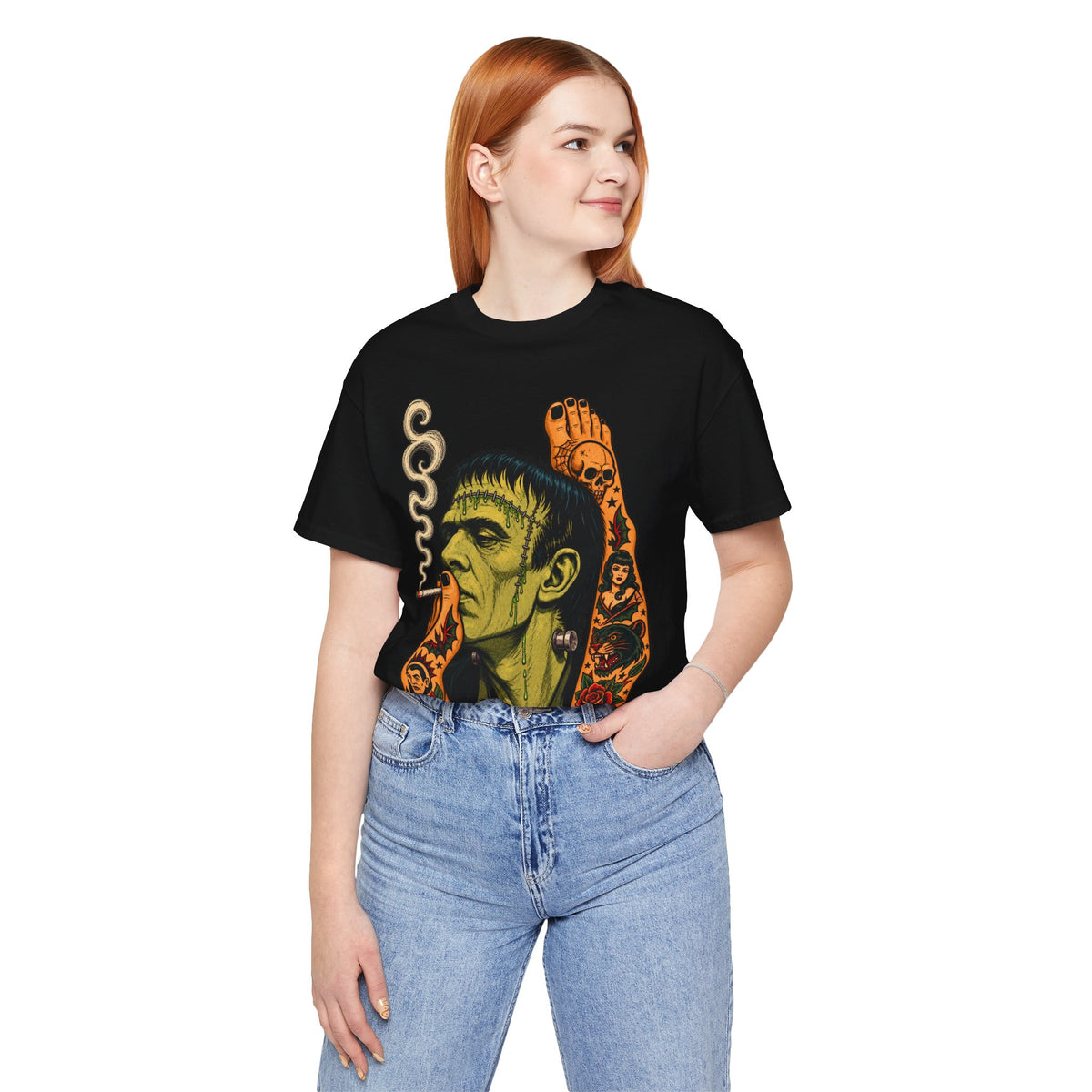 Vintage Frankenstein Smoking Monster T-Shirt