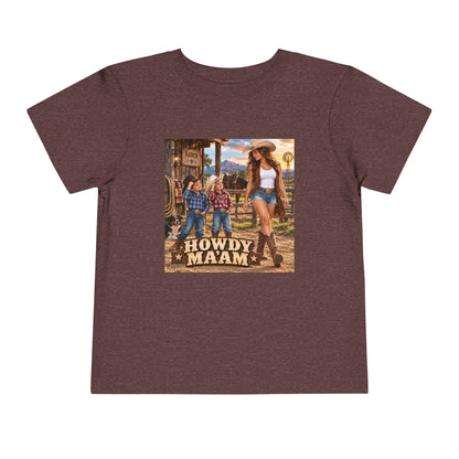 Toddler Tee — "Howdy Ma'am" Cowgirl Graphic Kids Shirt