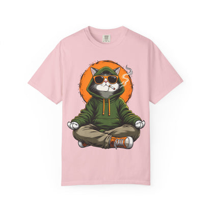 Meditating Cat in Sunglasses T-Shirt