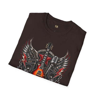 Rock 'n' Roll Guitar Wings T-Shirt — Vintage Electric Guitar Music Tee