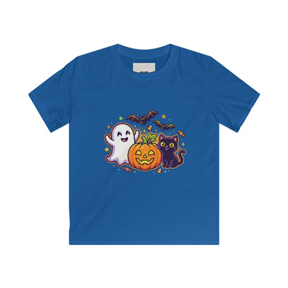 Kids Halloween Tee - Cute Ghost, Jack-O'-Lantern & Black Cat Shirt for Children
