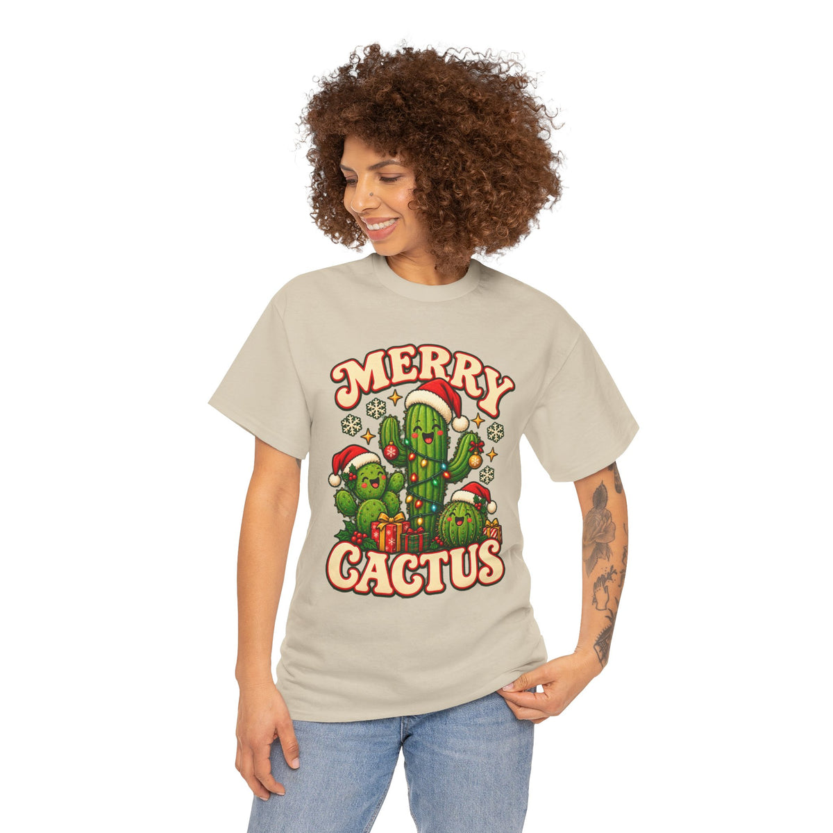Merry Cactus Christmas Tee — Festive Holiday Cactus Shirt