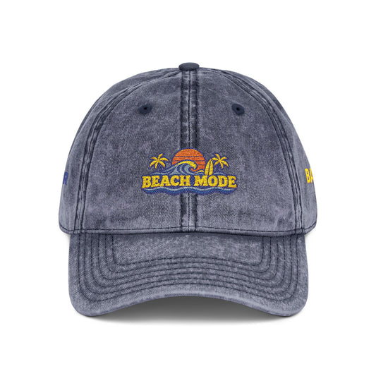 Vintage Embroidered Beach House Cap — Washed Red Dad Hat