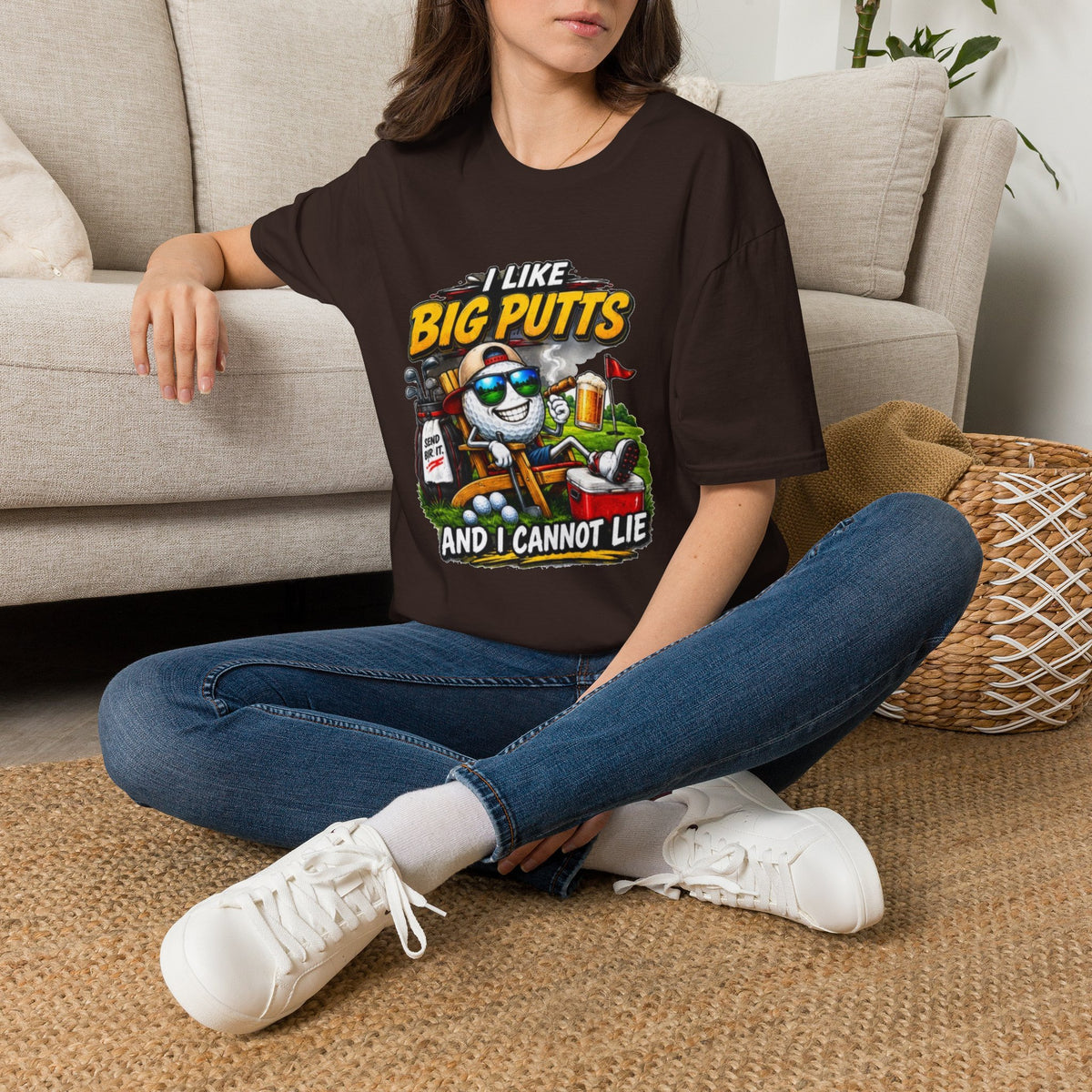 I Like Big Putts Golf T-Shirt — Funny Golf Cartoon 'And I Cannot Lie' Shirt