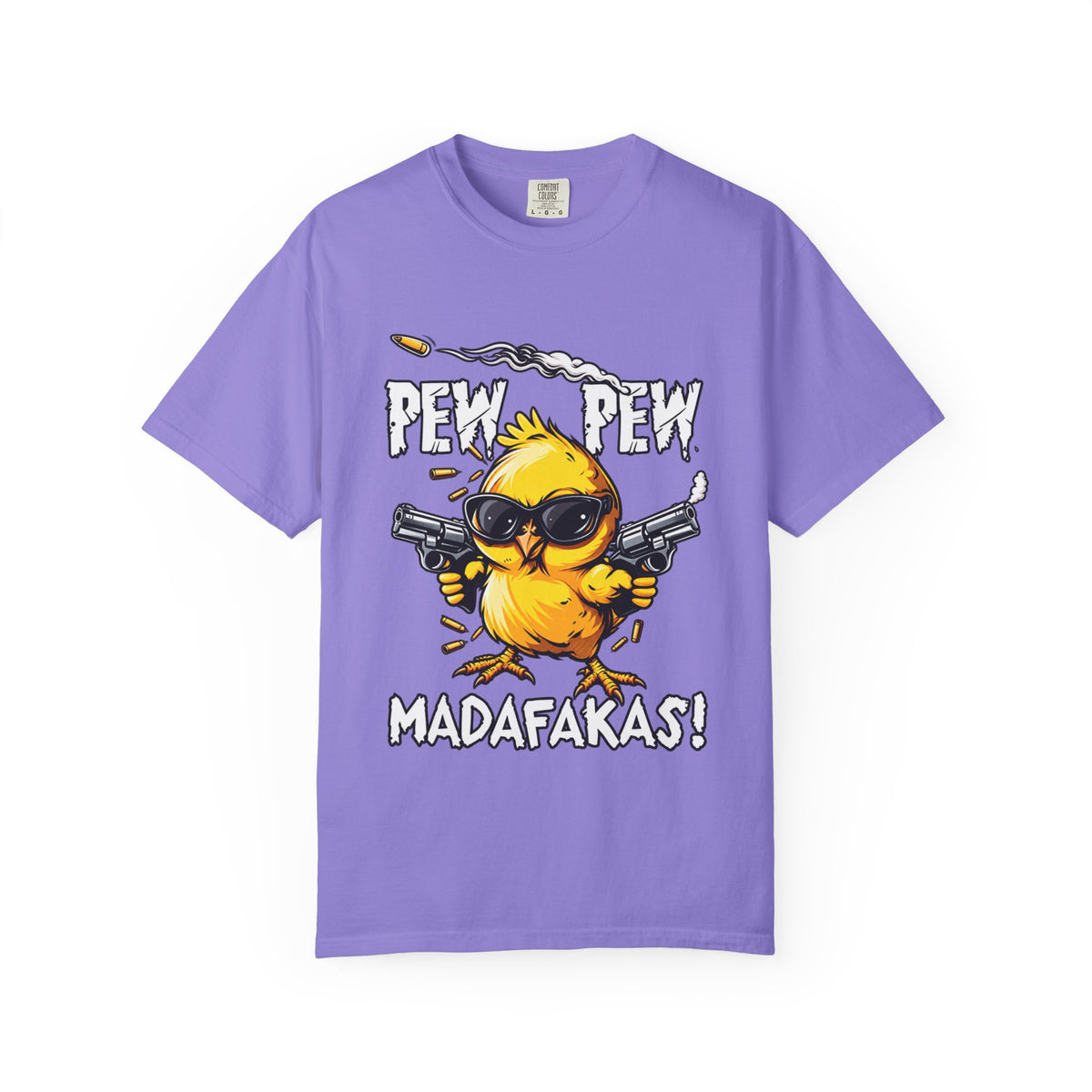 Pew Pew Madafakas Funny Duck Graphic T-Shirt
