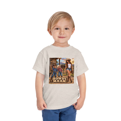Toddler Tee — "Howdy Ma'am" Cowgirl Graphic Kids Shirt