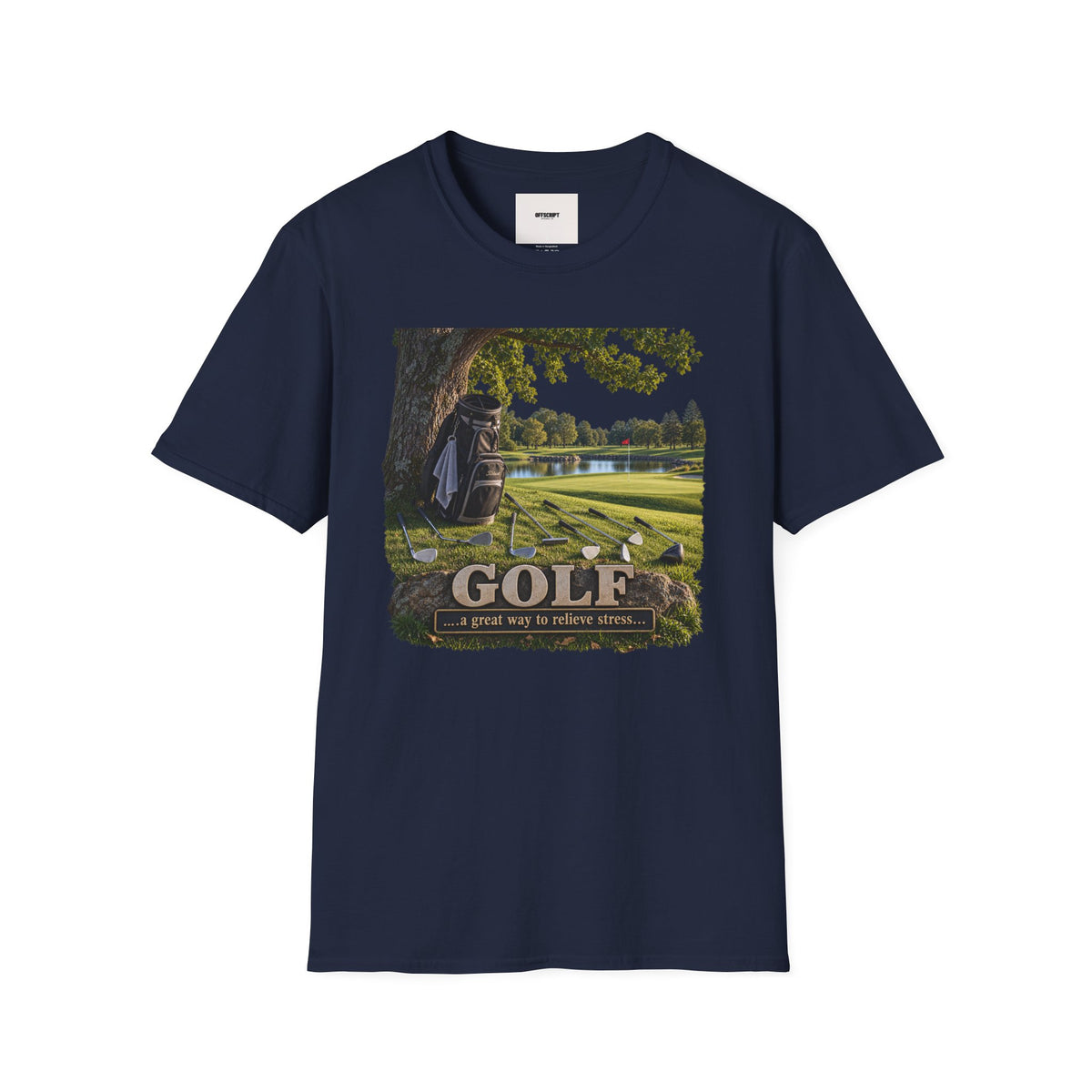 Golf Course Scene T‑Shirt — 'GOLF' Scenic Golfing Graphic Tee