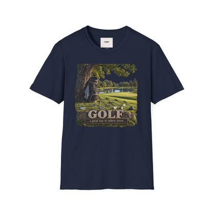 Golf Course Scene T‑Shirt — 'GOLF' Scenic Golfing Graphic Tee