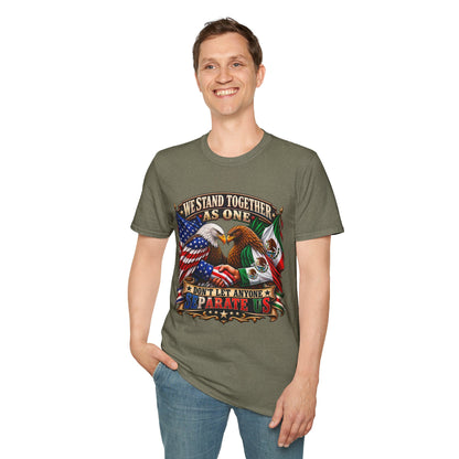 We Stand Together As One Eagle T-Shirt — USA & Mexico Unity Patriotic Tee