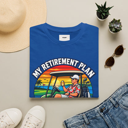 Retirement Golf T-Shirt — “My Retirement Plan Is On Par” Vintage Golf Cart Design