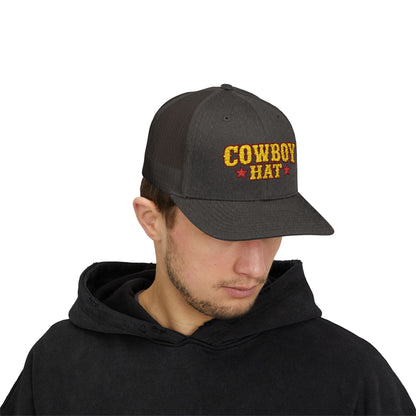 Cowboy Hat Snapback Trucker Cap – Western Rodeo Mesh Back Hat