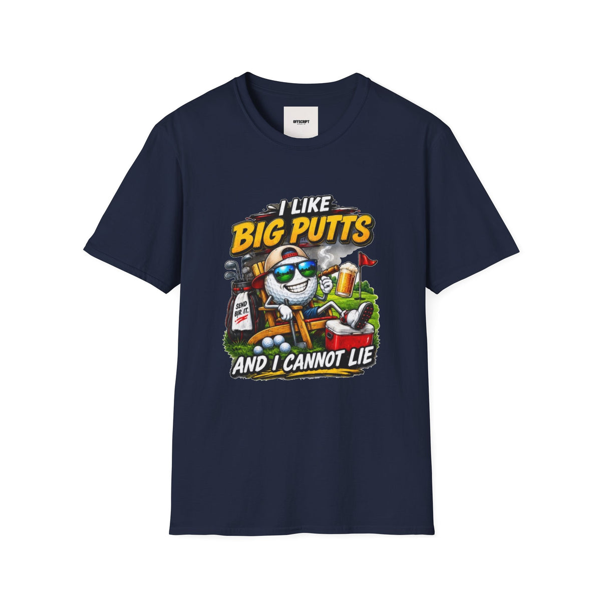 I Like Big Putts Golf T-Shirt — Funny Golf Cartoon 'And I Cannot Lie' Shirt