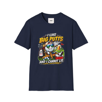 I Like Big Putts Golf T-Shirt — Funny Golf Cartoon 'And I Cannot Lie' Shirt