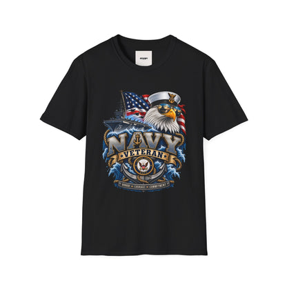 Navy Veteran Eagle T‑Shirt — Patriotic US Navy Flag Design
