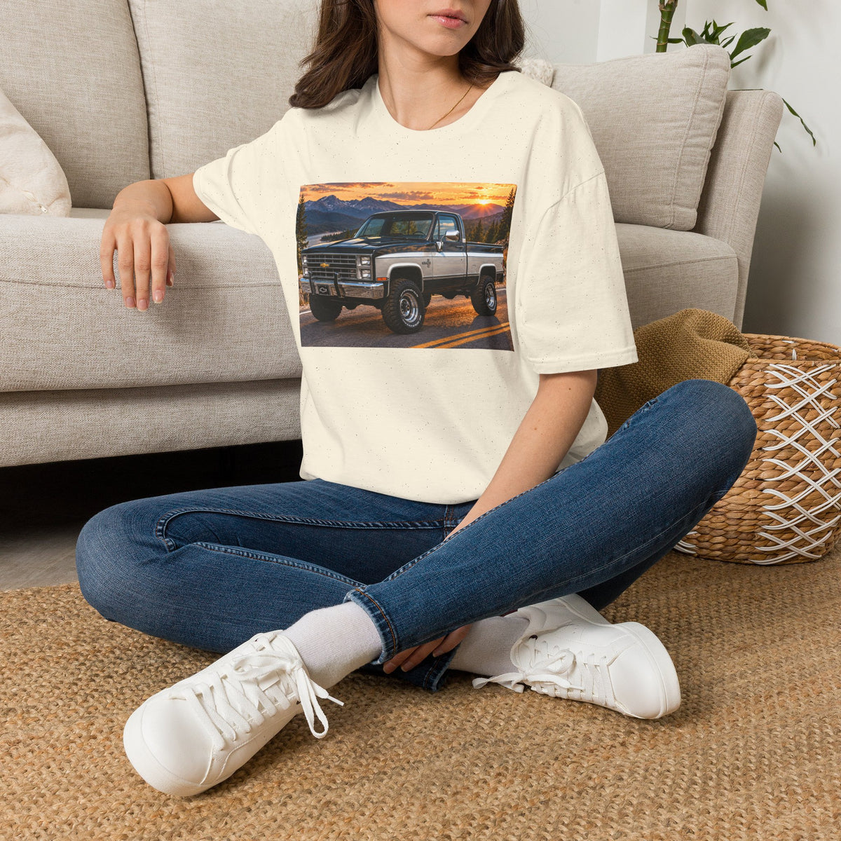 Vintage Chevy Truck T-Shirt — Sunset Mountain Off-Road Tee