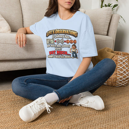 Life's Observations "If Johnny Has..." Graphic T-Shirt — Funny Money Puzzle Tee